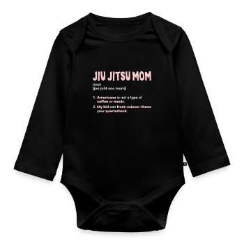 Jiu-Jitsu Maman Drôle de Mère Jiu Jitsu Brésilien BJJ - Body Bébé bio manches longues - noir - Devant