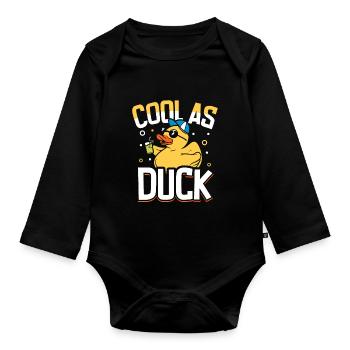 Canards en caoutchouc Canard Duck Lovers Salle de bain - Body Bébé bio manches longues - noir - Devant