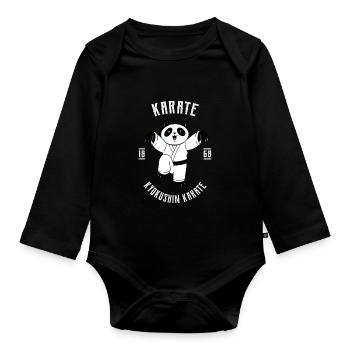 Karate Japanische Kampfkünste Kämpfen MMA - Baby Bio-Langarm-Body - Schwarz - Vorne
