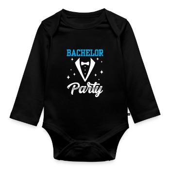Enterrement de vie de garçon Bachelor bachelorette - Body Bébé bio manches longues - noir - Devant
