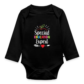 Expert in Special Education Special Education Teacher - Organic Longsleeve Baby Bodysuit - black - Front