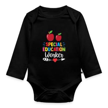 Special Education Workers Special Education Teachers - Organic Longsleeve Baby Bodysuit - black - Front