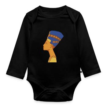 Egyptian Queen Egypt - Organic Longsleeve Baby Bodysuit - black - Front