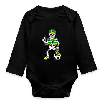 Skeleton Brasilien Amateurfußball - Baby Bio-Langarm-Body - Schwarz - Vorne