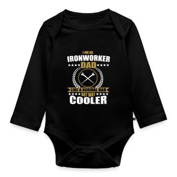 Lustiges Hüttenarbeiter Papa Design - Baby Bio-Langarm-Body - Schwarz - Vorne