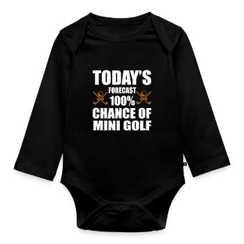 Miniature golf - Organic Longsleeve Baby Bodysuit - black - Front