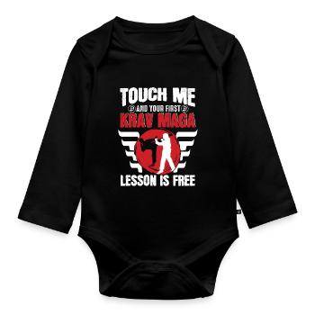 Krav Maga Apparel Israélien Self - Body Bébé bio manches longues - noir - Devant