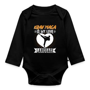 Krav Maga Apparel Israeli Self - Organic Longsleeve Baby Bodysuit - black - Front
