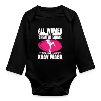 Krav Maga Apparel Israeli Self - Organic Longsleeve Baby Bodysuit - black - Front