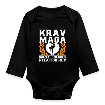 Krav Maga Apparel Israélien Self - Body Bébé bio manches longues - noir - Devant