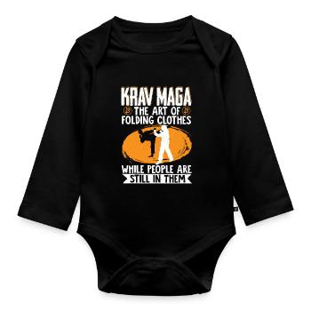 Krav Maga Apparel Israélien Self - Body Bébé bio manches longues - noir - Devant