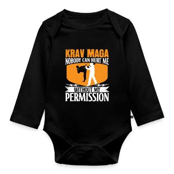 Krav Maga Apparel Israélien Self - Body Bébé bio manches longues - noir - Devant