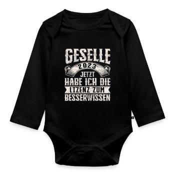 Geselle 2023 Gesellenprüfung - Baby Bio-Langarm-Body - Schwarz - Vorne