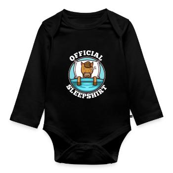 Chemise de nuit officielle Cheval - Body Bébé bio manches longues - noir - Devant