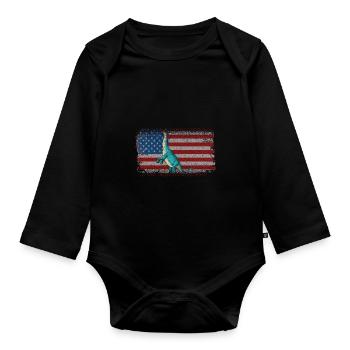 Jobaria Dinosaur Children Dino Gift - Organic Longsleeve Baby Bodysuit - black - Front