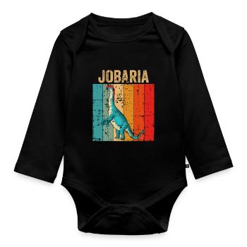 Jobaria Dinosaur Children Dino Gift - Organic Longsleeve Baby Bodysuit - black - Front