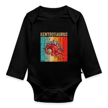 Kentrosaurus Dinosaur Children Dino Gift - Organic Longsleeve Baby Bodysuit - black - Front