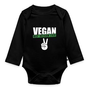 Vegan La meilleure décision de tous les temps - Body Bébé bio manches longues - noir - Devant