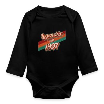 1997 Jahrgang Geburtstag Mann Frauen 1997 geboren - Baby Bio-Langarm-Body - Schwarz - Vorne
