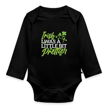 St Patricks Tag Irland Gälisch Irisch Ire - Baby Bio-Langarm-Body - Schwarz - Vorne