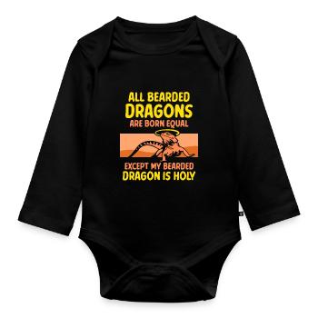 All Bearded Dragons are born equal - Baby Bio-Langarm-Body - Schwarz - Vorne