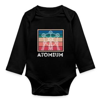 Atom Atomium Atomkern Physiker Wissenschaft Physik - Baby Bio-Langarm-Body - Schwarz - Vorne