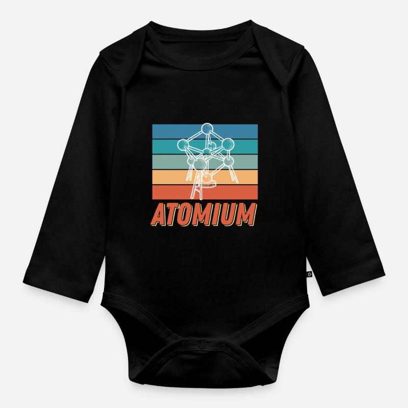 Atomium Wissenschaft Atomkern Physik Atom Physiker - Baby Bio-Langarm-Body - Schwarz