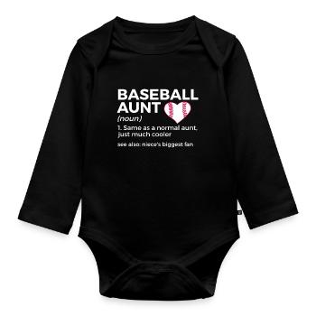 Baseball for Baseball Players - Organic Longsleeve Baby Bodysuit - black - Front