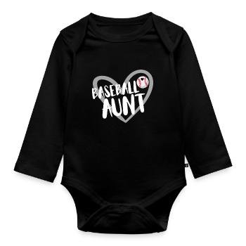 Baseball for Baseball Players - Organic Longsleeve Baby Bodysuit - black - Front