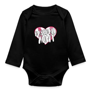 Baseball for Baseball Players - Organic Longsleeve Baby Bodysuit - black - Front