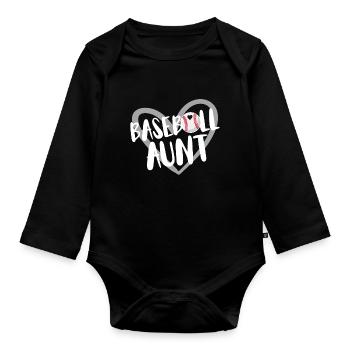 Baseball for Baseball Players - Organic Longsleeve Baby Bodysuit - black - Front