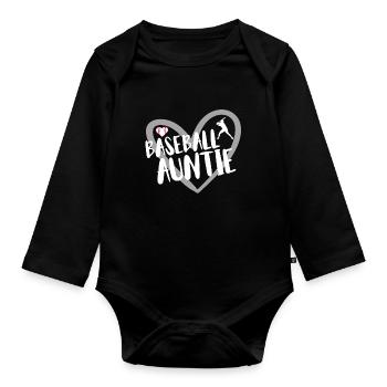 Baseball pour les joueurs de baseball - Body Bébé bio manches longues - noir - Devant