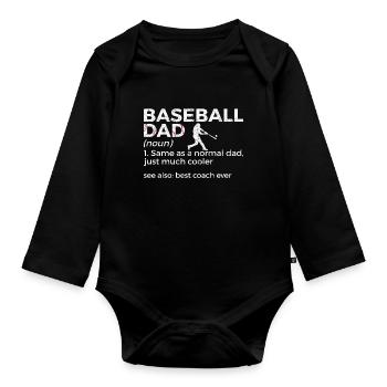 Baseball for Baseball Players - Organic Longsleeve Baby Bodysuit - black - Front