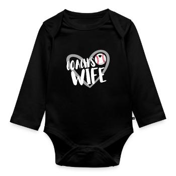 Baseball for Baseball Players - Organic Longsleeve Baby Bodysuit - black - Front