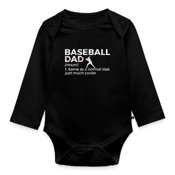 Baseball for Baseball Players - Organic Longsleeve Baby Bodysuit - black - Front