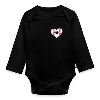 Baseball for Baseball Players - Organic Longsleeve Baby Bodysuit - black - Front