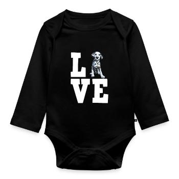 Propriétaire de chien de chien dalmate - Body Bébé bio manches longues - noir - Devant