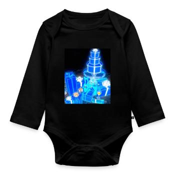 Christmas Christmas Tree Schematic Blueprint - Organic Longsleeve Baby Bodysuit - black - Front