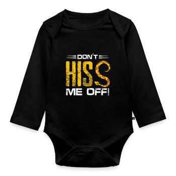 dont hiss me off Design for a snake lover - Baby Bio-Langarm-Body - Schwarz - Vorne