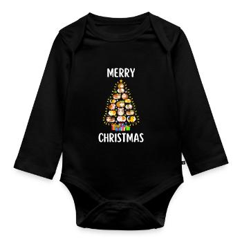 Joyeux Noël Drôle de Chemise de Noël - Body Bébé bio manches longues - noir - Devant