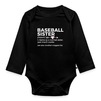 Baseball pour les joueurs de baseball - Body Bébé bio manches longues - noir - Devant