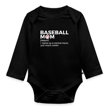 Baseball for Baseball Players - Organic Longsleeve Baby Bodysuit - black - Front