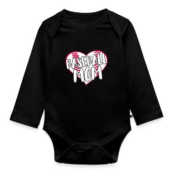 Baseball for Baseball Players - Organic Longsleeve Baby Bodysuit - black - Front