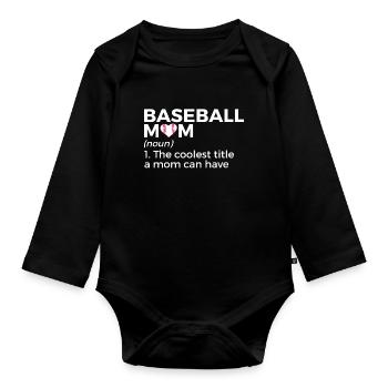 Baseball for Baseball Players - Organic Longsleeve Baby Bodysuit - black - Front