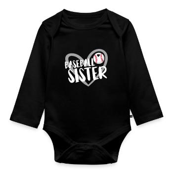 Baseball pour les joueurs de baseball - Body Bébé bio manches longues - noir - Devant