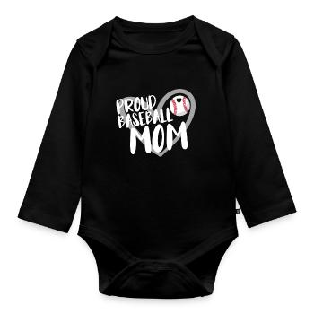 Baseball for Baseball Players - Organic Longsleeve Baby Bodysuit - black - Front