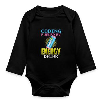 Programmation avec le code de codage Energydrinks Coder - Body Bébé bio manches longues - noir - Devant