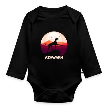 Azawakh - Body Bébé bio manches longues - noir - Devant