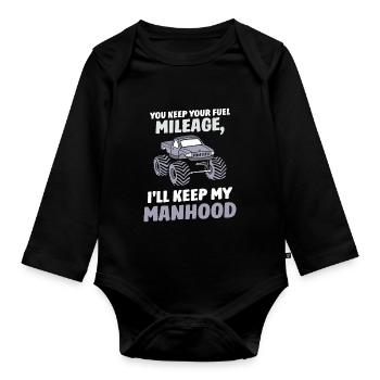 You keep your fuel mileage Lifted Truck - Baby Bio-Langarm-Body - Schwarz - Vorne
