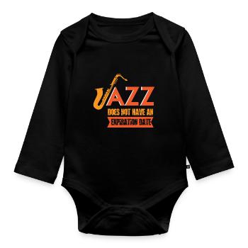 Saxophone Jazz Orchestra Musicians Smooth Jazz - Organic Longsleeve Baby Bodysuit - black - Front